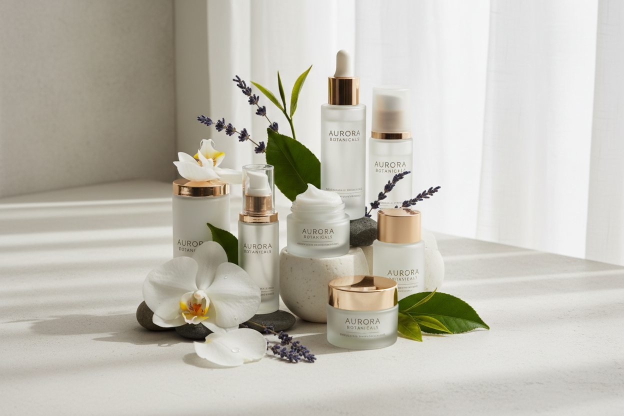 Premium skin care collection with botanicals
